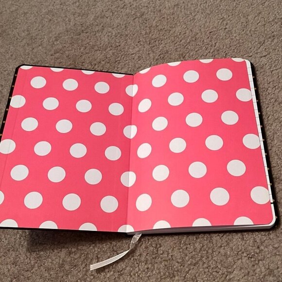 Chic Black & Gold Polka Dot Hardcover Writing Journal - Lined w/ Bookmark Ribbon - Picture 4 of 10